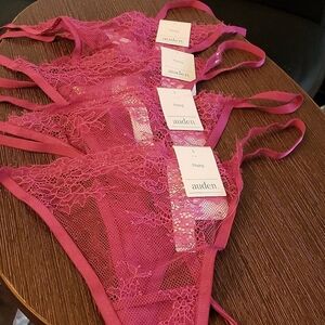 Auden Pink Lace Thong Size Large Set of 4